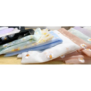 Combo 10 sét vải may scrunchies hình hoa cúc