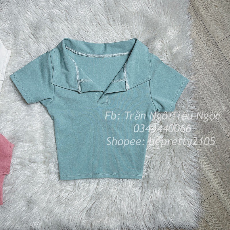 Áo croptop cổ đức (cổ polo) | BigBuy360 - bigbuy360.vn
