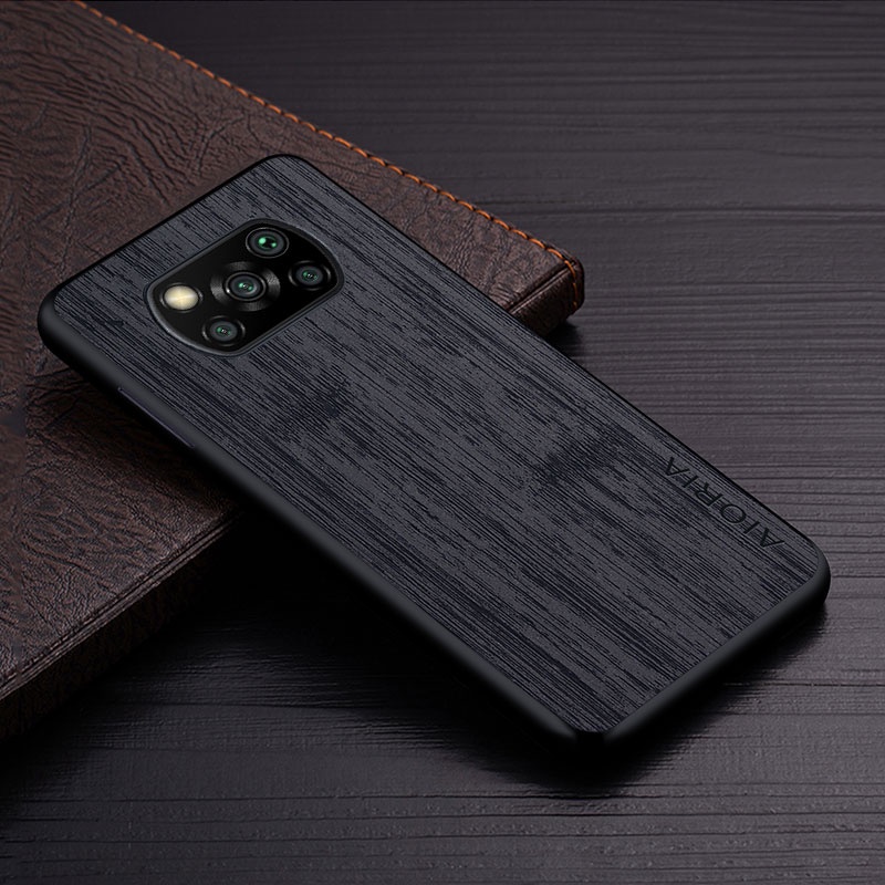 Ốp Bao Da Điện Thoại Họa Tiết Vân Gỗ Cho xiaomi poco x3 nfc pro x3 gt funda xiaomi poco x3 pro