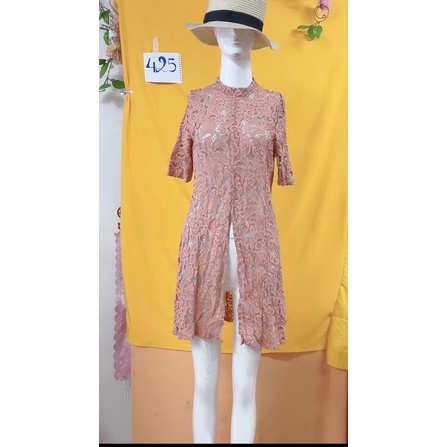 đầm ren cam tây vạt xẻ cao size S-M.S425