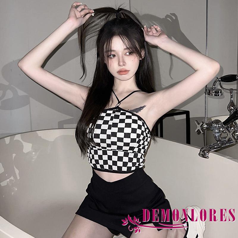 Áo Croptop Hở Rốn Họa Tiết Bảng Kim Loại Thời Trang Phong Cách Hàn Quốc Cho Nữ