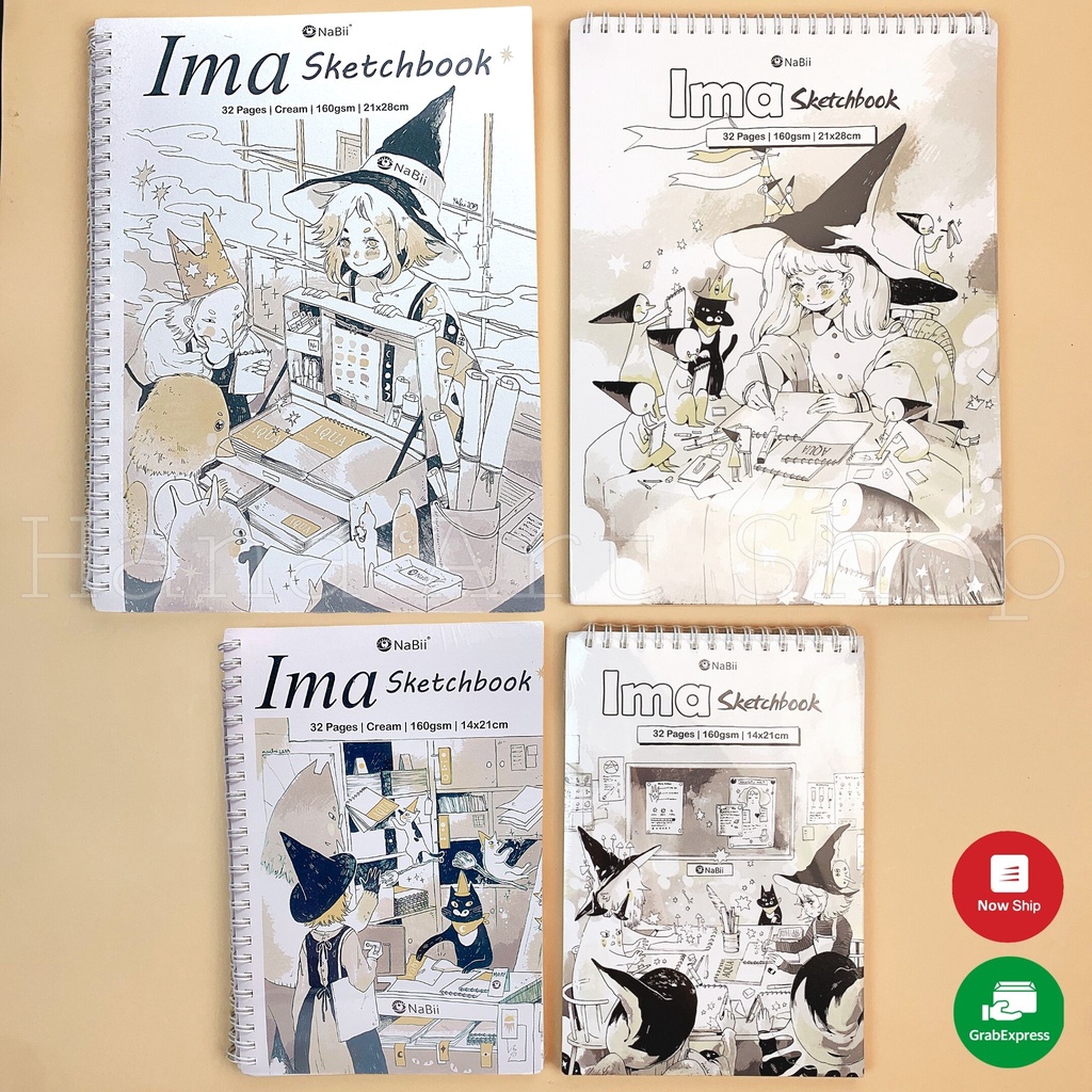 Sổ vẽ chì, màu chì NaBii- Ima Sketchbook - 160gsm