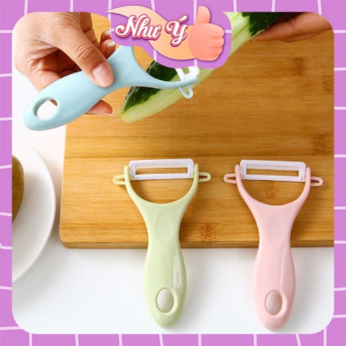 Dụng Cụ Nạo Rau Củ Quả Lưỡi Sứ, nạo gọt hoa quả, chất liệu nhựa và gốm sứ an toàn cho người sử dụng