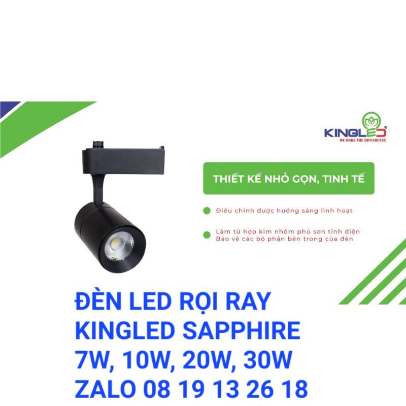 Đèn Rọi Ray KINGLED SAPPHIRE Vỏ đen và Vỏ trắng, cao cấp, 7W, 10W, 20W, 30W Cao Cấp.