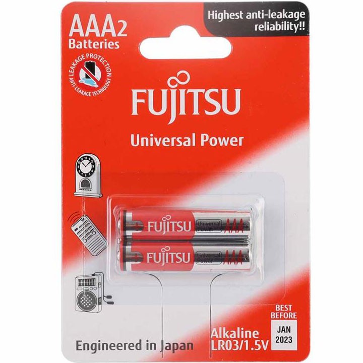 10 Vỉ Pin đũa AAA Alkaline FUJITSU 1,5v vỉ 2 viên.