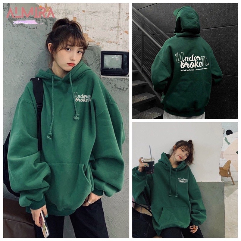 Áo hoodie under xanh rêu Màu lên chuẩn cực nét. In 5D đẹp mê li, nỉ COTTON fom thụng