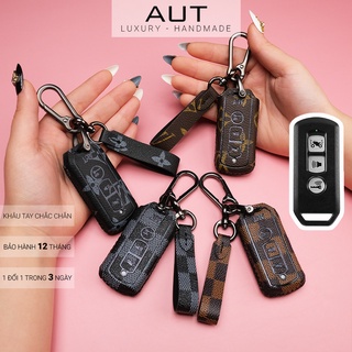 Ví da đựng chìa khóa smartkey Honda SH Pcx SH Mode Cub Adv LV khâu tay SHKV CD có tay cầm