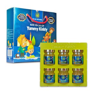 Vị vani - Hộp 6 hũ nước Yến sào Thiên Hoàng Yummy Kid 15% yến tổ cho bé (6 lọ x 70ml)