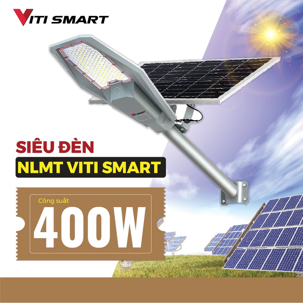 Đèn Năng Lượng Mặt Trời Đường Phố công suất 400W Chính Hãng Tiết Kiệm Điện tuổi thọ 10 năm