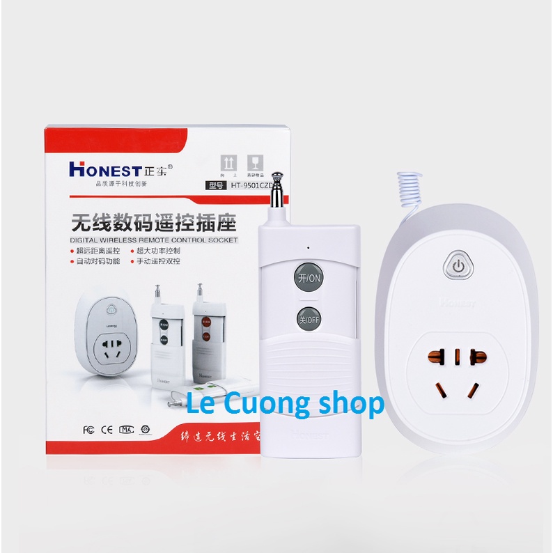 Ổ Cắm Điều Khiển Từ Xa Công Suất Lớn Honest HT-9501CZD 220v/30A 1000m mẫu mới nhất có học lệnh