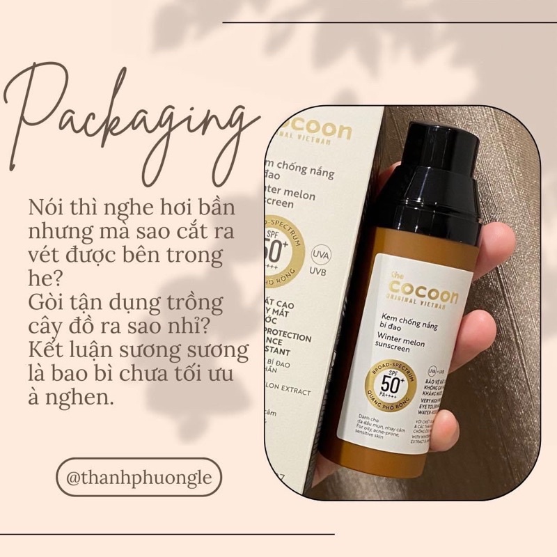 Kem chống nắng cocoon bí đao