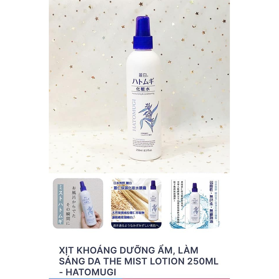 Xịt khoáng ý dĩ Hatomugi trắng da 250g