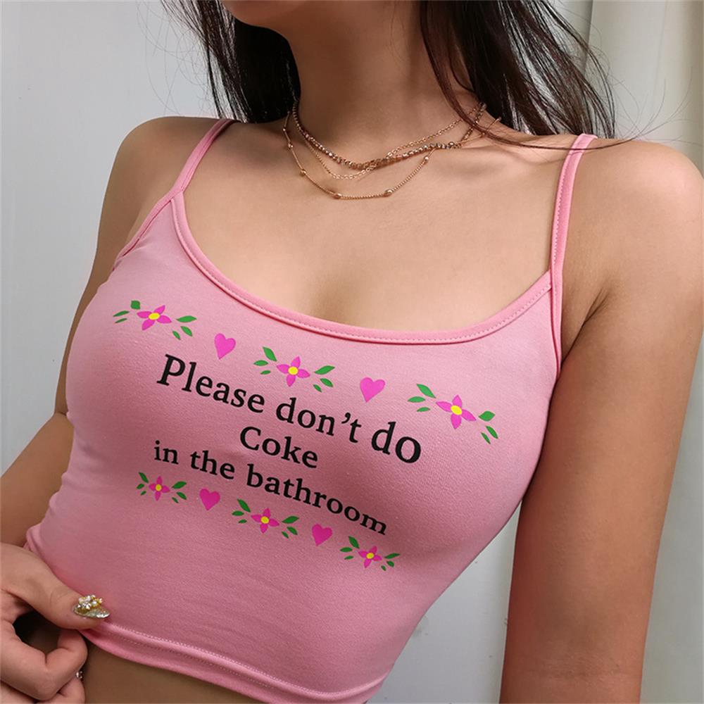 HOT Summer Women Halter Tank Crop Tops Crop Tops Letter Sleeveless | BigBuy360 - bigbuy360.vn