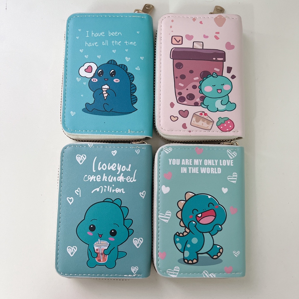 [23-KLX] Ví nhiều ngăn mini hình chú khủng long dễ thương màu xanh December08.store
