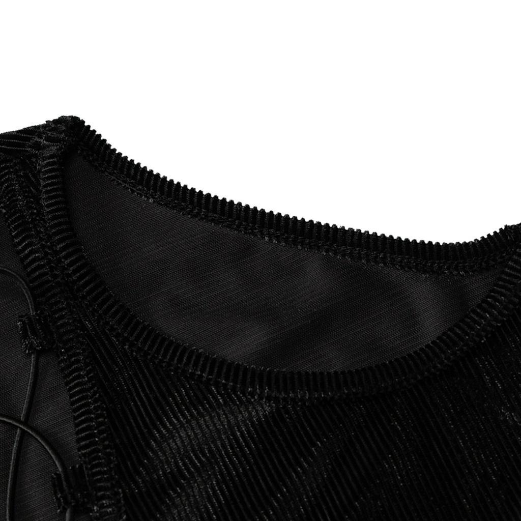 Áo Croptop Cổ Tròn Màu Trơn Thời Trang Cho Nữ