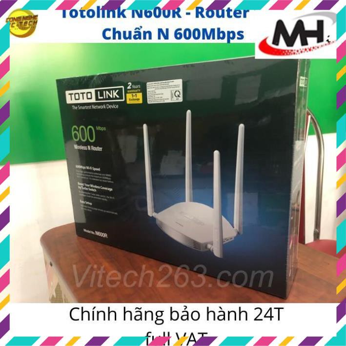 Bộ Phát WIFI Totolink N600R - Router Wifi Chuẩn N 600Mbps-Hàng chính hãng Full VAT