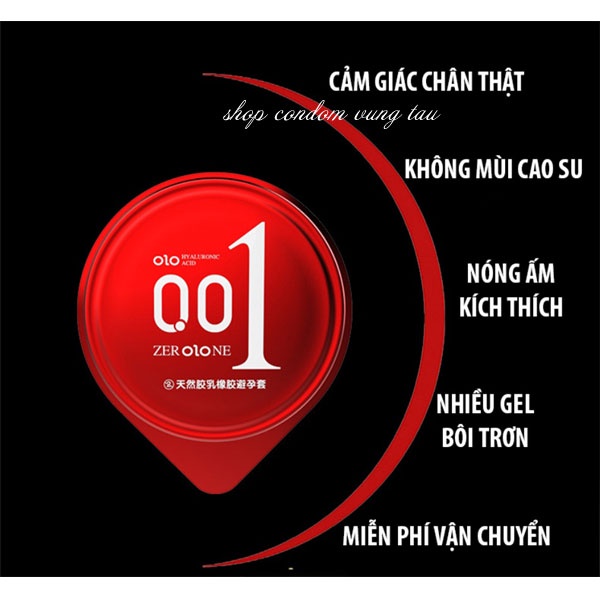 Bao cao su siêu mỏng Olo 001 nhiều gel bôi trơn, kéo dài thời gian