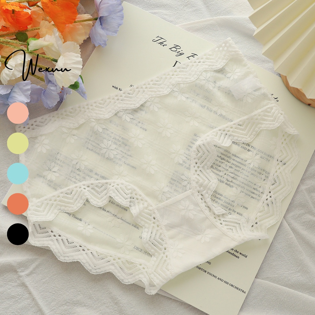Quần lót ren sexy Wexuu Design, Quần lót nữ ren xuyên thấu thêu hoa gợi cảm quyến rũ - QC52