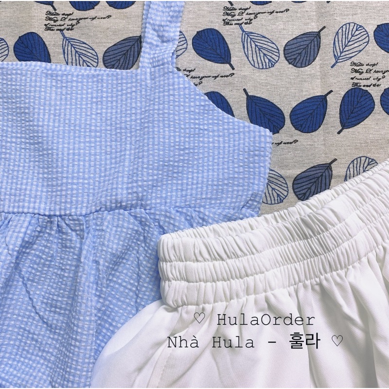 Set Áo Babydoll Buộc Vai Nơ & Quần Đùi Nữ - Hàng Sẵn - Freesize - HULA 훌라 | BigBuy360 - bigbuy360.vn