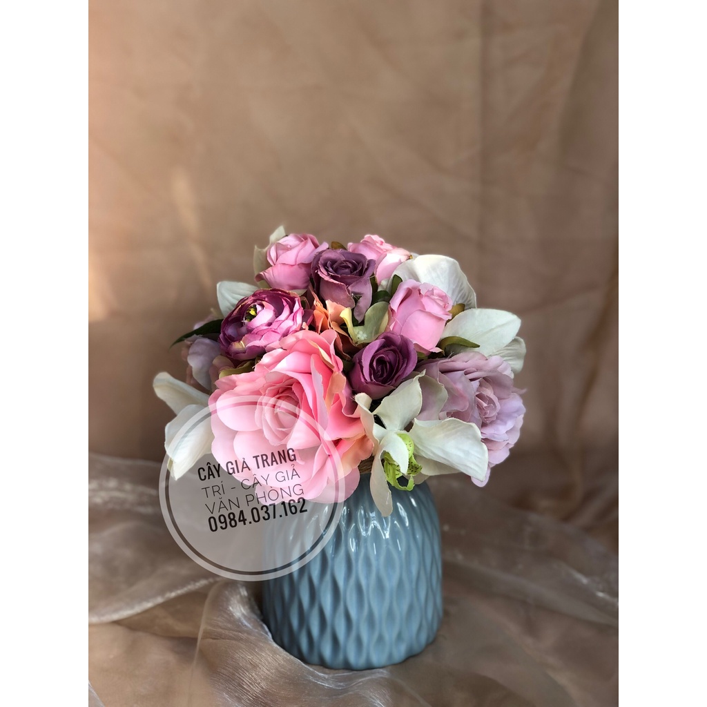Hoa Giả - Bình Hoa Giả Vintage trang trí nhà cửa, decor bàn làm việc, tủ kệ tivi, phòng khách.. đẹp, quà tặng ng