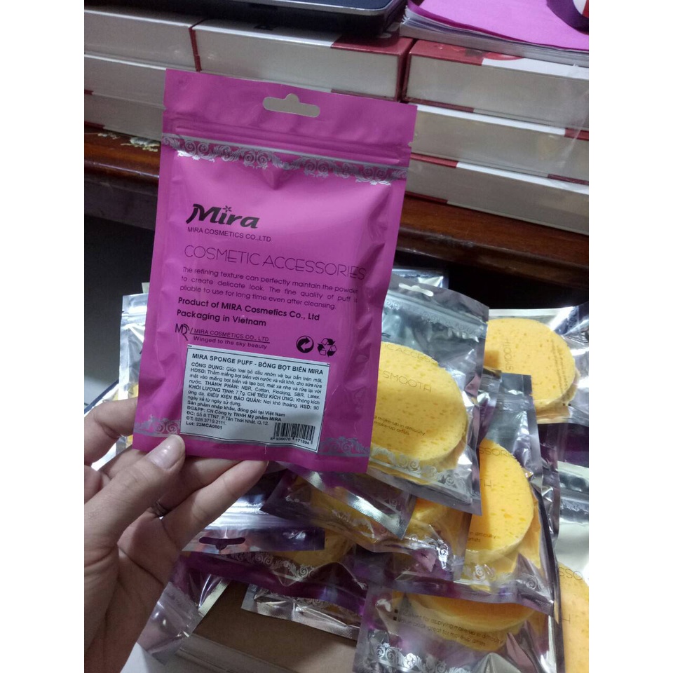 Bông rửa mặt bọt biển massage mặt MIRA