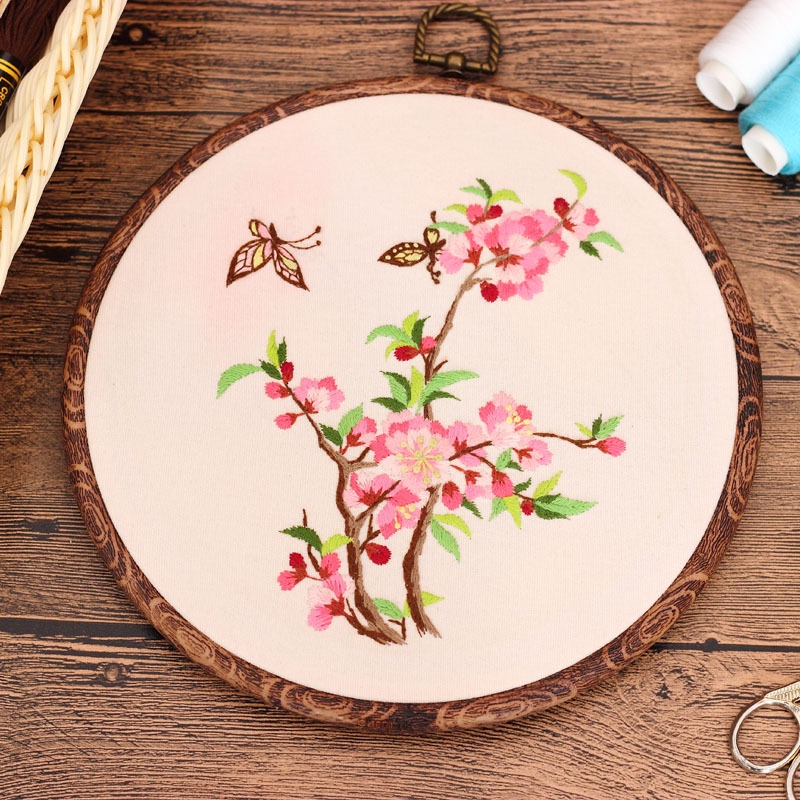 Vật Liệu Thêu Thủ Công Hình Chim Công Và Hoa Phong Cách Trung Hoa