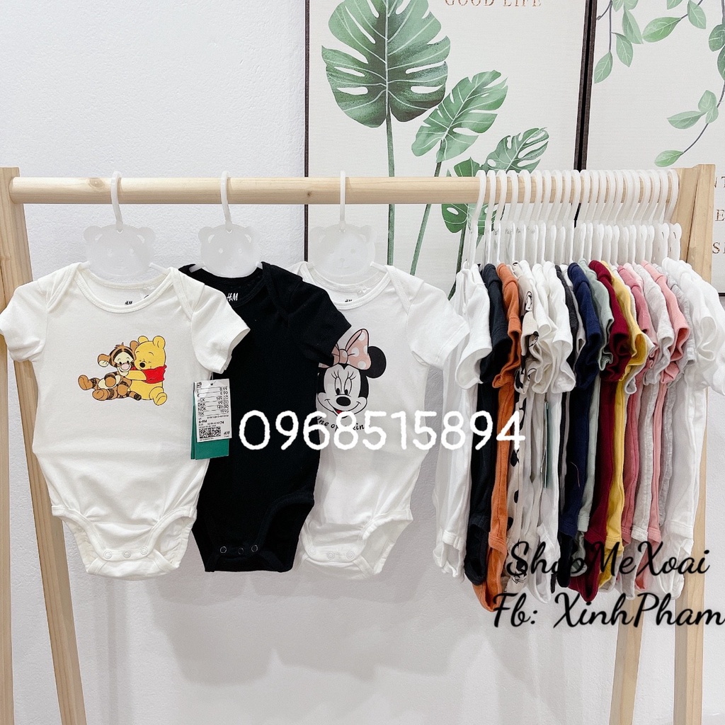[Size 0-1M 2-3,5kg] BODYSUIT HM CỘC TAY  XUẤT DƯ XIN CHO BÉ TRAI/BÉ GÁI NEWBORN