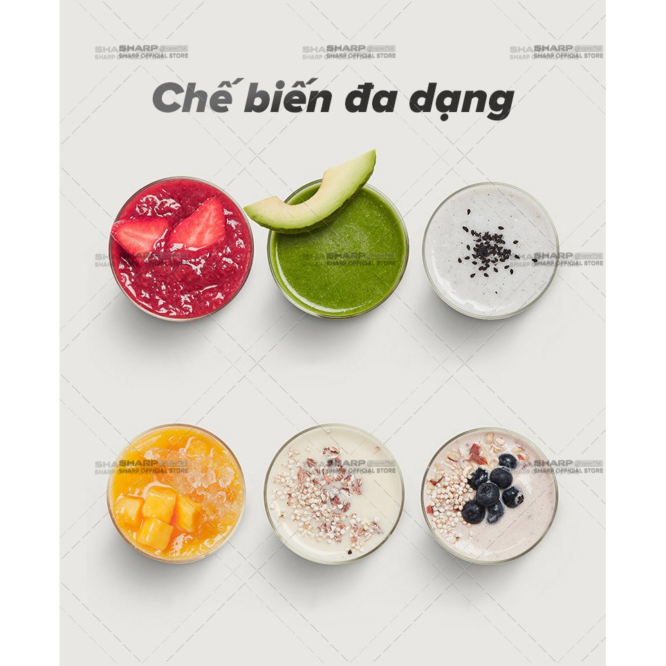 Máy Xay Sinh Tố Sharp EM-S155PV-WH 1.5L Công suất: 500W, 5 Tốc Độ Xay Chính Hãng