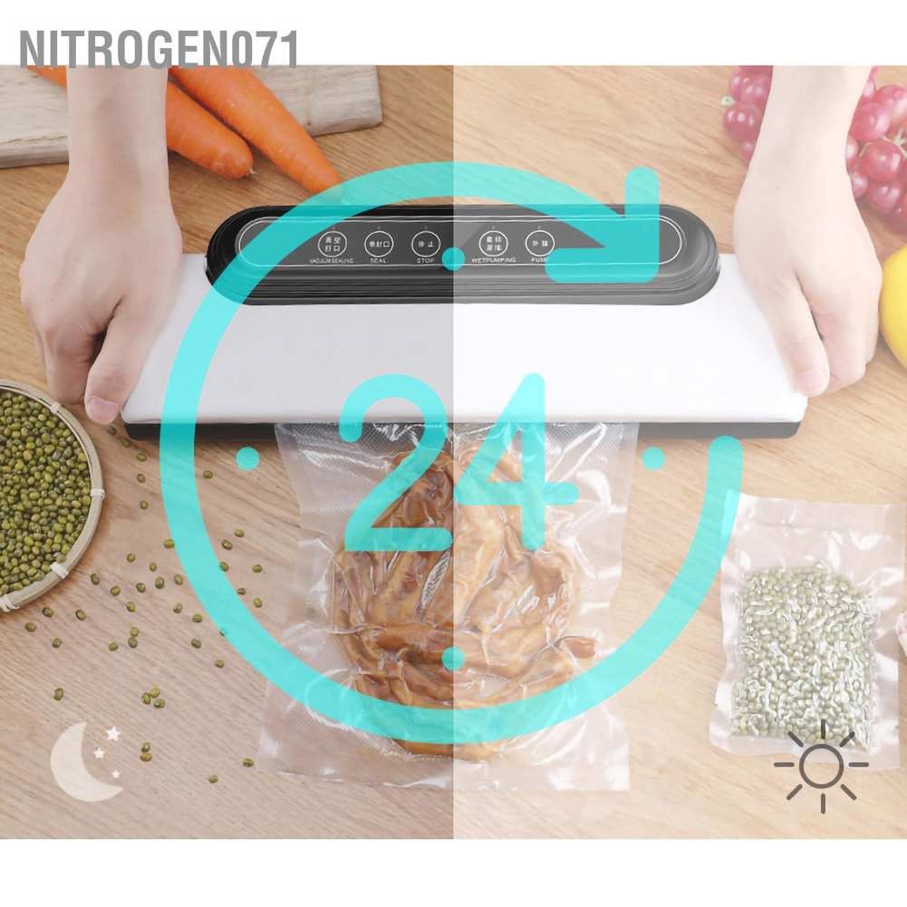 Nitrogen071 Máy Hút Chân Không Thực Phẩm Mini Gia Đình Cao Cấp DTM 600, Tặng Kèm Túi Hút 1 Mặt Nhám