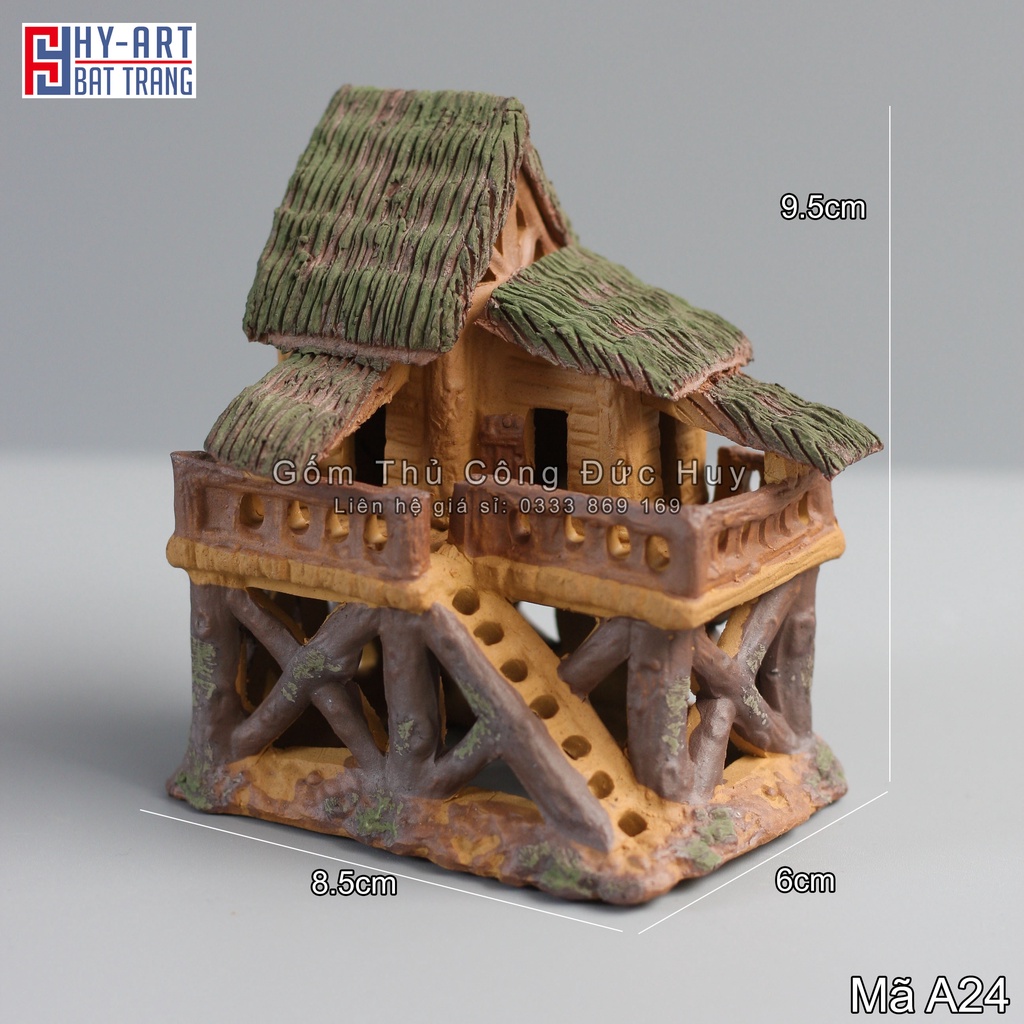 Tiểu cảnh hồ cá, bể cá cảnh, mô hình nhà 2 tầng trang trí hòn non bộ chậu cây bonsai