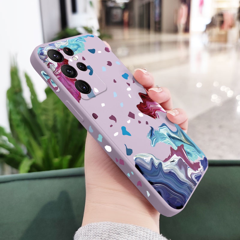 Ốp Điện Thoại Họa Tiết Mực In Sáng Tạo Cho Samsung Galaxy S23 S22 Ultra Plus