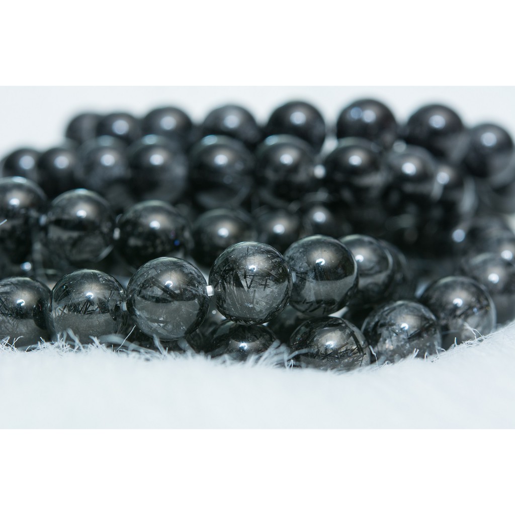 Vòng chuỗi đá hợp mệnh Mộc và Thủy - Màu đen có tóc