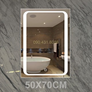 Gương phòng tắm đèn LED có Cảm ứng chạm. Chữ nhật 50*70cm