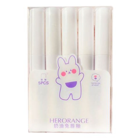Set son kem lì 5 cây Herorange Thỏ Trắng