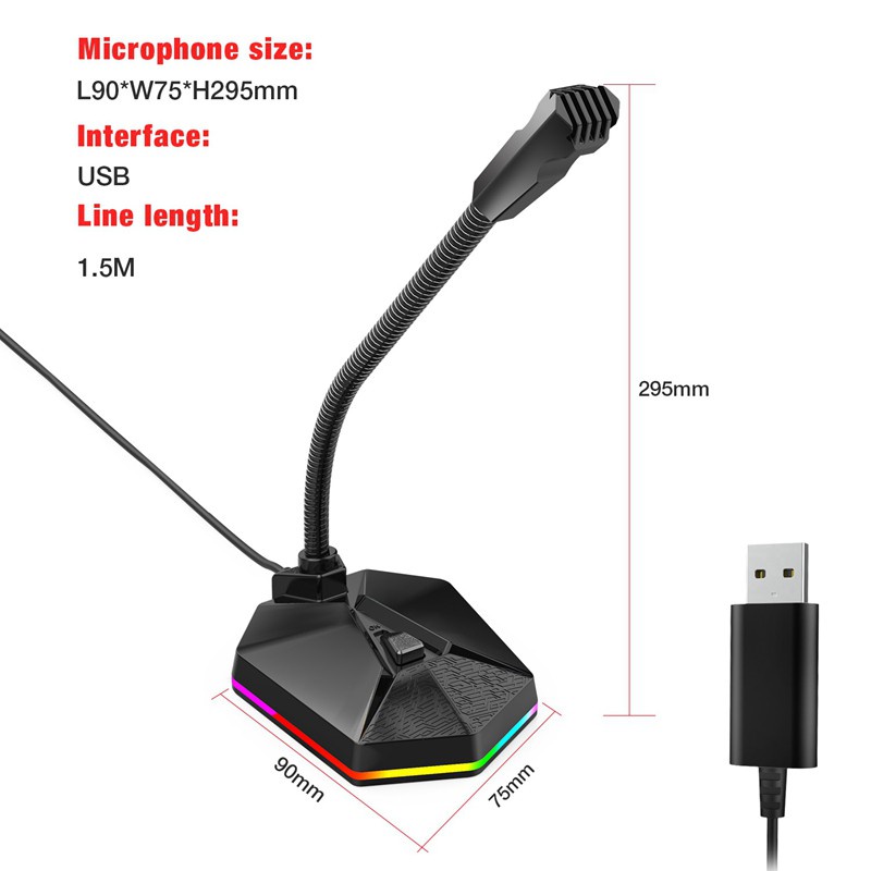 Desktop Capacitive Microphone USB Noise Reduction Computer Microphone