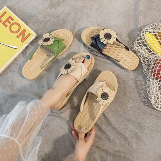 Women's cute sunflower pattern slippers wear-resistant non-slip waterproof sandals soft bottom comfortable beach shoes