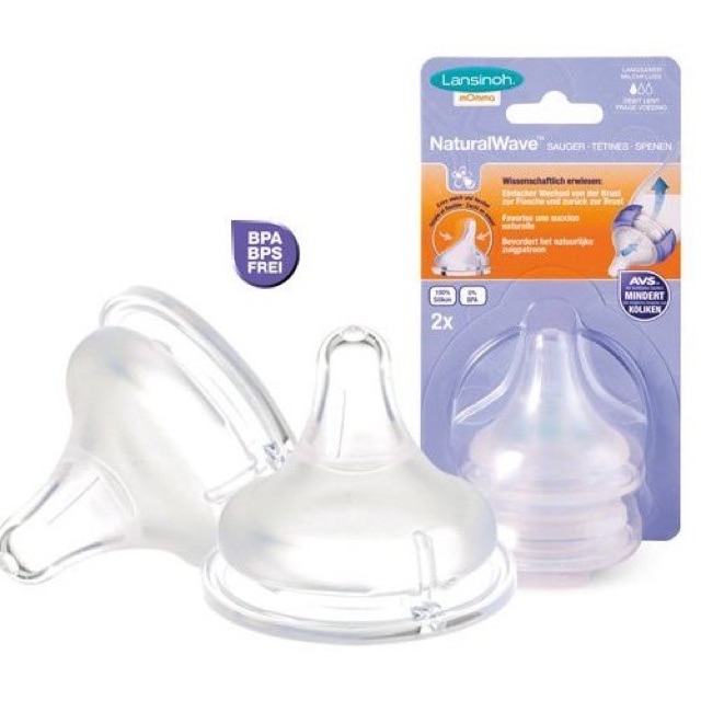 Núm ti cho bình sữa Lansinoh (cổ rộng) - Đủ size