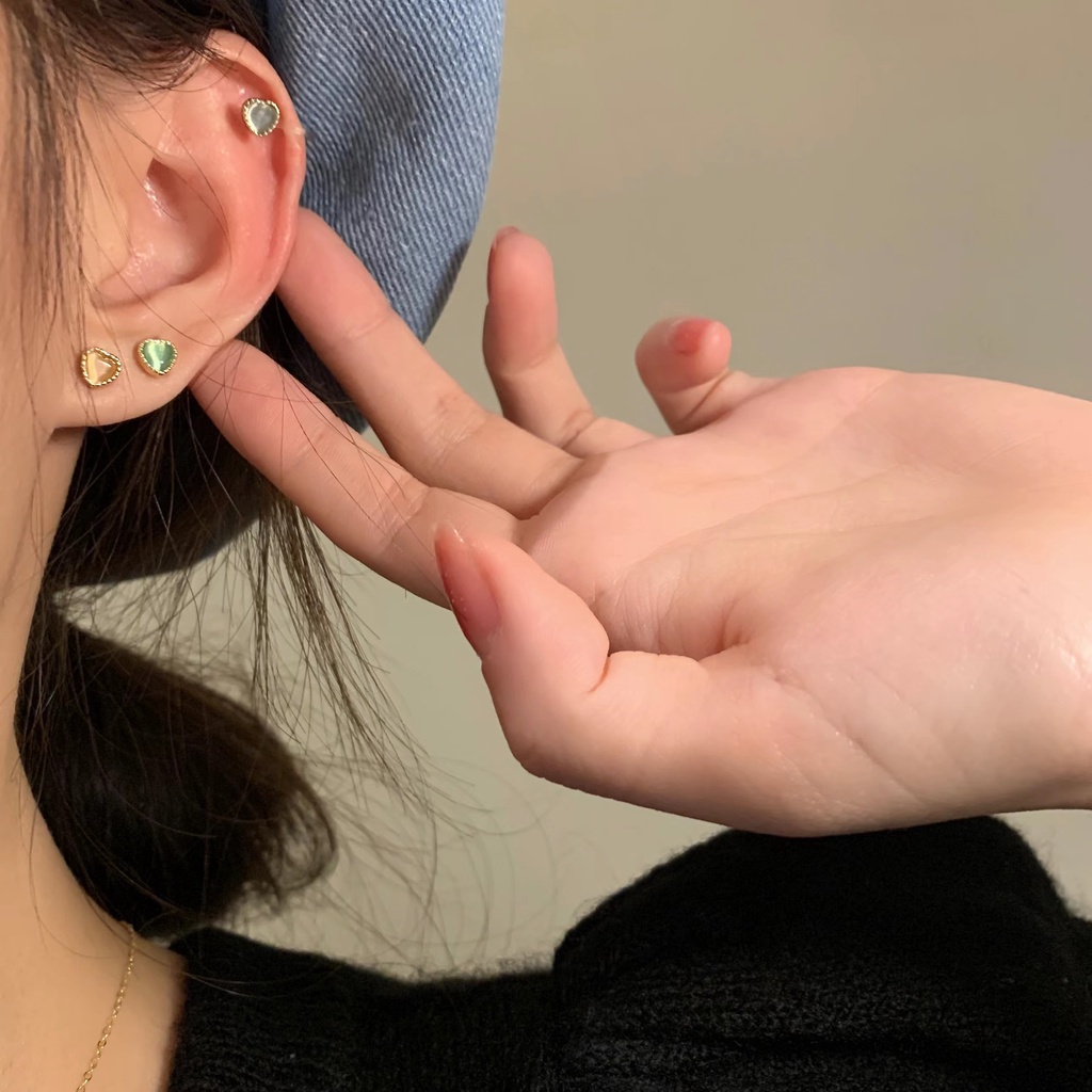 Bông Tai Mạ Bạc 925 Dạng Xỏ Không Làm Hại Da Khi Ngủ Dành Cho Nữ