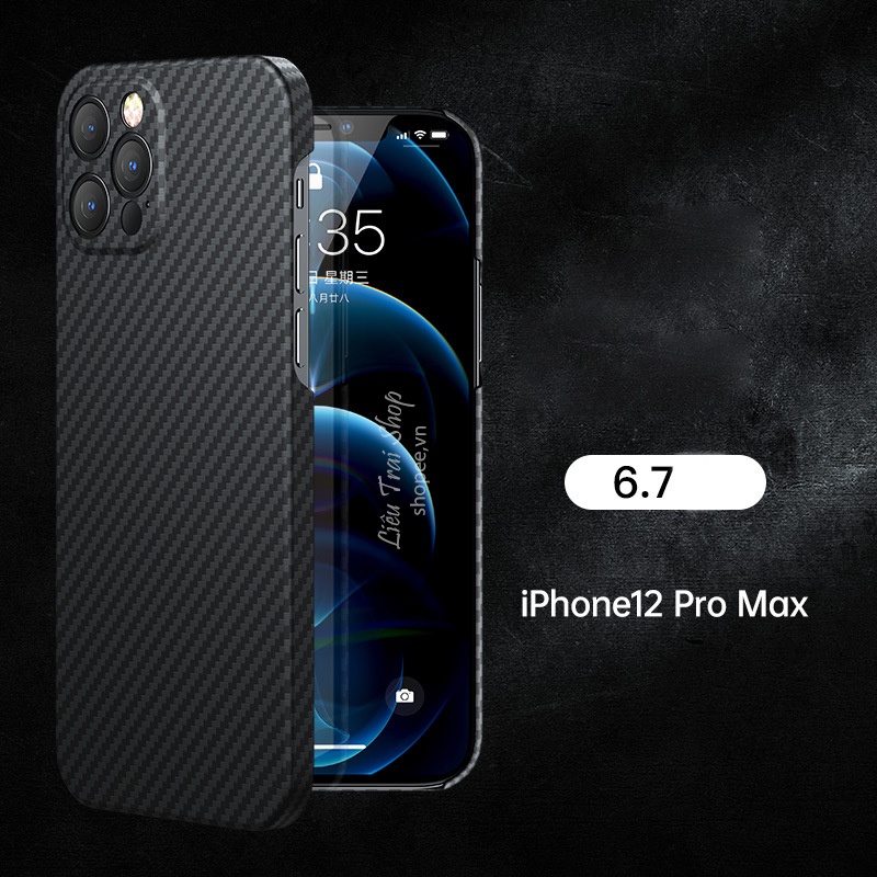 Ôp lưng iphone cao cấp sợi kevlar carbon 12pro 12 pro max