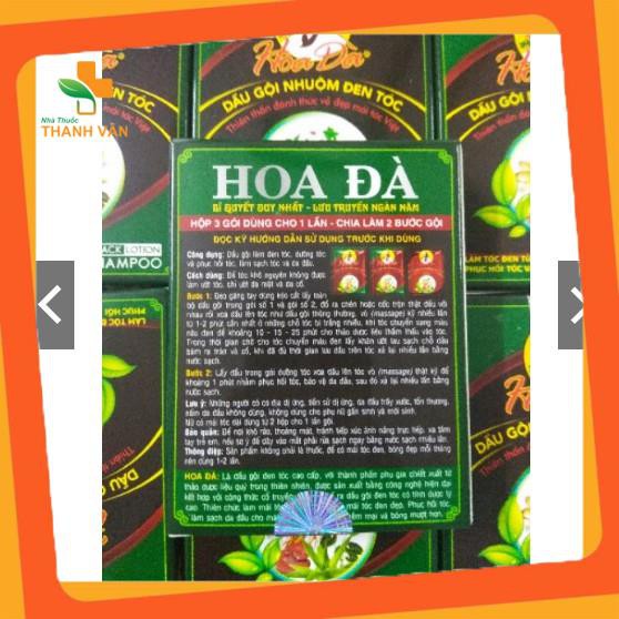 Combo 3 hộp Dầu gội nhuộm đen tóc thảo dược Hoa Đà