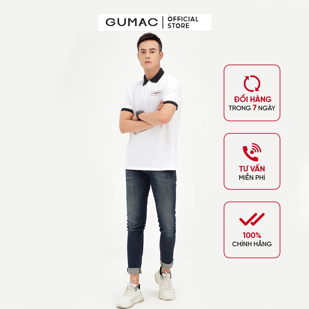 [Mã WABRGD12 giảm 10% đơn 250K] Áo thun nam polo thêu trái tim GUMAC tay ngắn thun cá sấu ATNB5101 | BigBuy360 - bigbuy360.vn