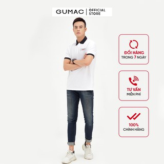Áo thun nam polo thêu trái tim GUMAC tay ngắn thun cá sấu ATNB5101