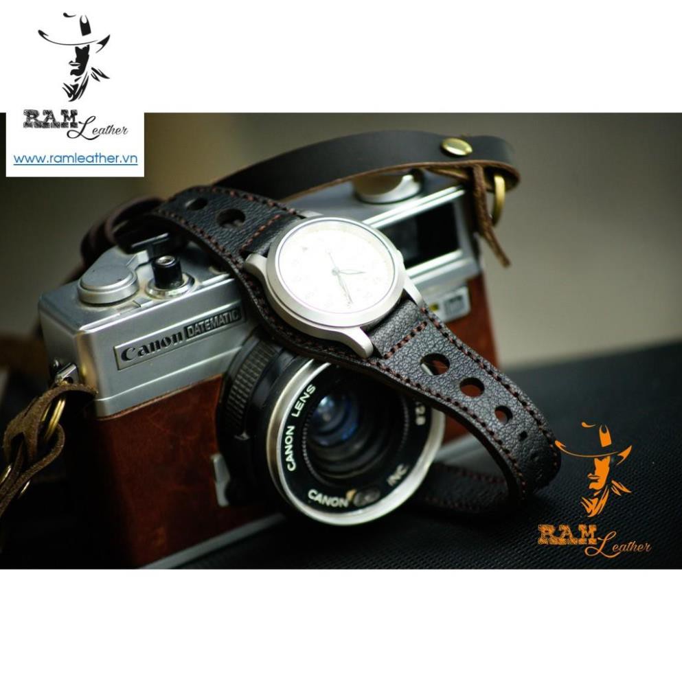 Dây Đồng Hồ Bundstrap Bx Quân Đội Đức – Da Dê Đen Cực Chất +
