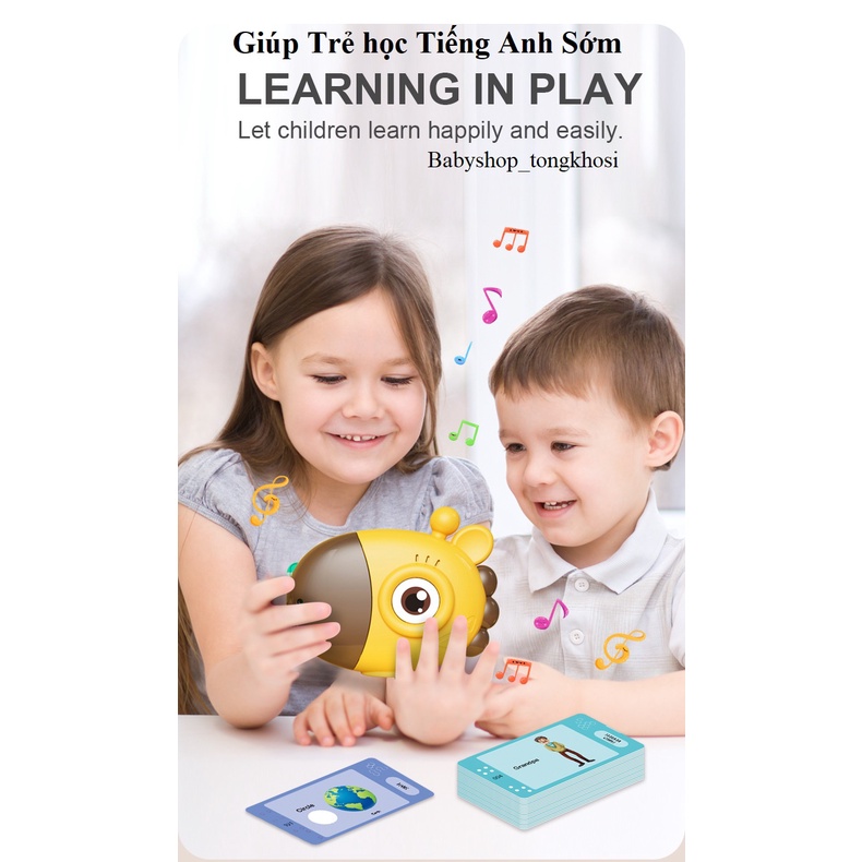 Flashcard Máy đọc thẻ song ngữ việt anh với 9 chủ đề giúp trẻ biết đọc sớm