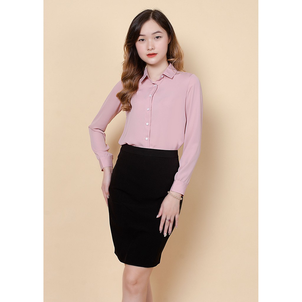 Áo sơ mi chiffon hồng S458 NỮ TNG