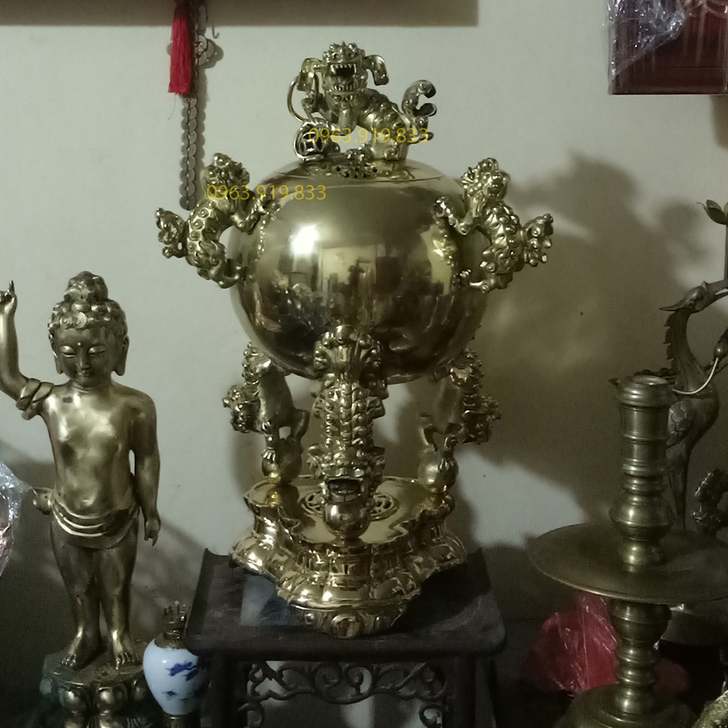 Đỉnh Cầu Thất Lân đồng cát tút, đỉnh cầu bằng đồng vàng, đồ đồng vàng bóng, bán đinh cầu, giá bán đỉnh cầu, đỉnh cầu