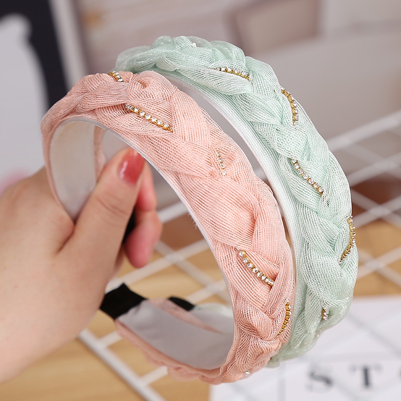 Băng Đô Cài Tóc Thắt Tết Bím Cao Cấp, Bờm Tóc Turban Vải Lụa Voan Phong Cách Hàn Quốc Cho Nữ Đẹp
