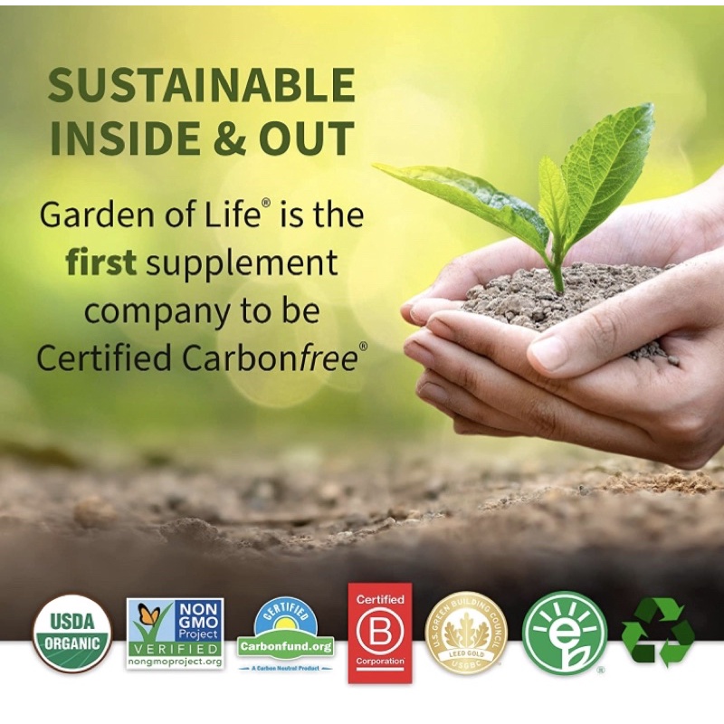 Viên chay hữu cơ organic Enzyme hỗ trợ tiêu hoá Garden of Life 90 viên USA