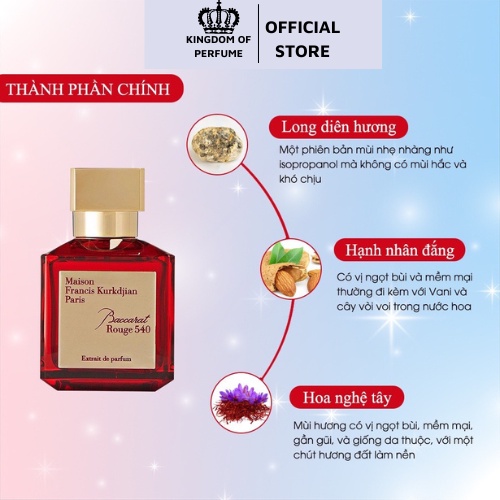 Nước hoa nam nữ MFK Baccarat Rouge 540 EDP dung tích 70ml - Hương thơm của sự giàu sang phú quý