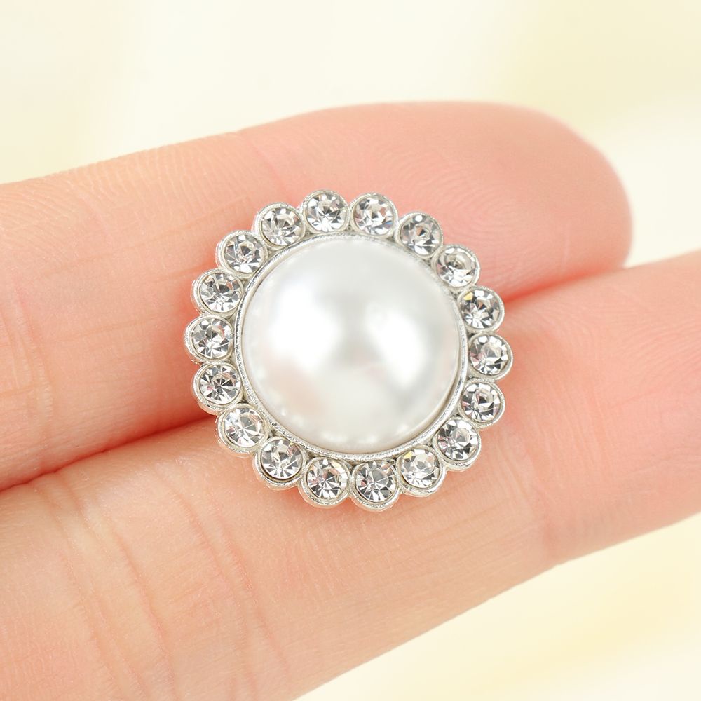 Bộ 10 Nút Áo Đính Ngọc Trai Lấp Lánh Chất Lượng Cao